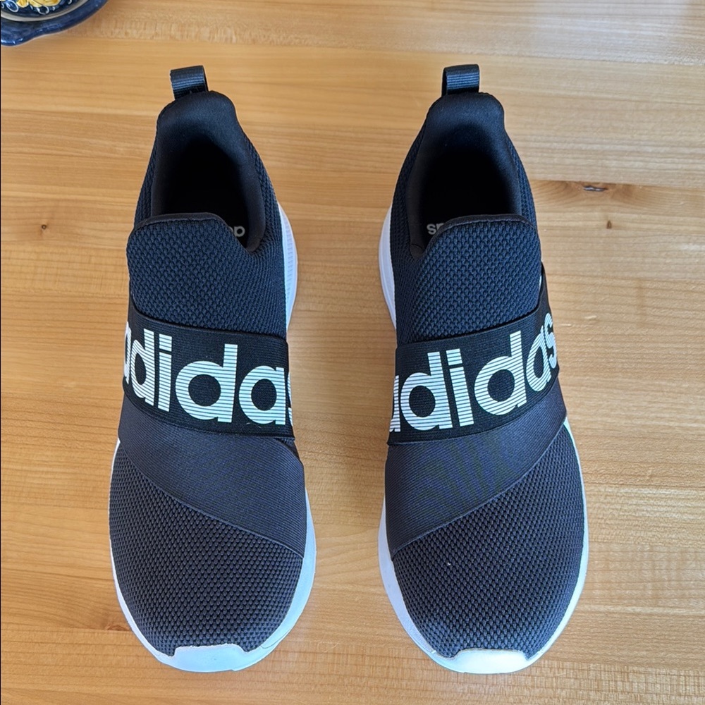 Adidas Black and White Athletic Slip-Ons